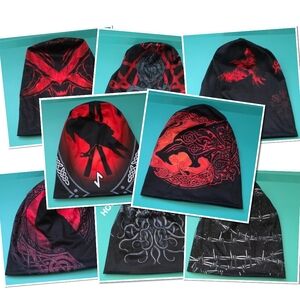 Bundle Of Twelve Graphic Slouchy Beanie Hats